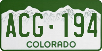 CO license plate ACG194