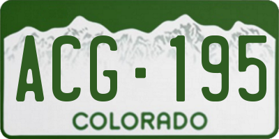 CO license plate ACG195