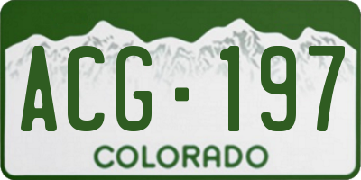 CO license plate ACG197