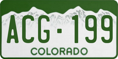 CO license plate ACG199