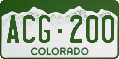 CO license plate ACG200