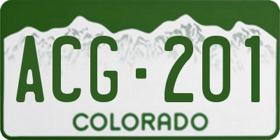 CO license plate ACG201