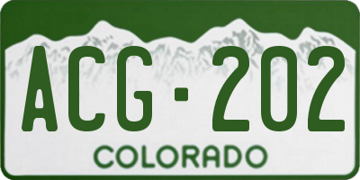 CO license plate ACG202