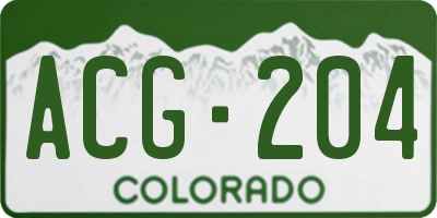 CO license plate ACG204