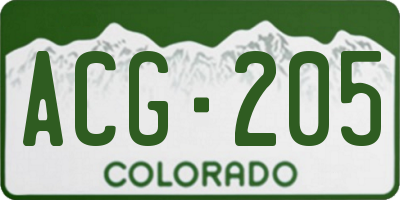 CO license plate ACG205