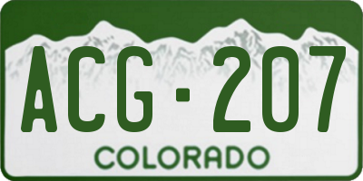 CO license plate ACG207
