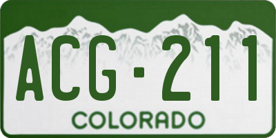 CO license plate ACG211