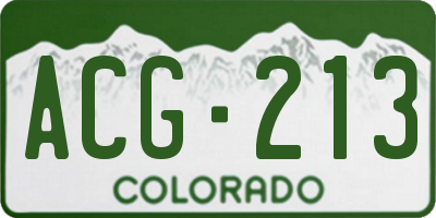 CO license plate ACG213