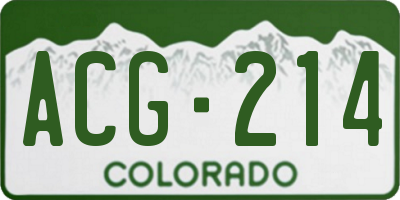 CO license plate ACG214