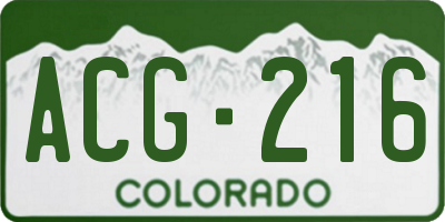 CO license plate ACG216