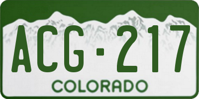 CO license plate ACG217