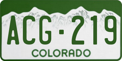 CO license plate ACG219