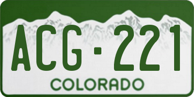 CO license plate ACG221