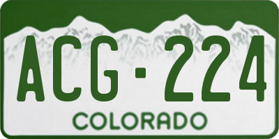 CO license plate ACG224
