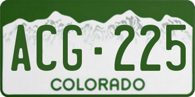 CO license plate ACG225