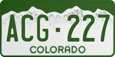CO license plate ACG227