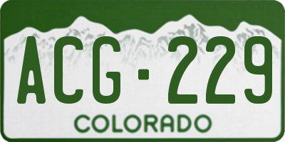 CO license plate ACG229