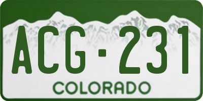 CO license plate ACG231