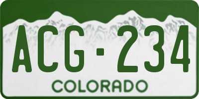 CO license plate ACG234