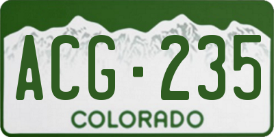 CO license plate ACG235