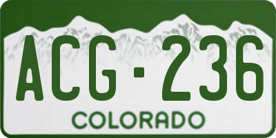 CO license plate ACG236