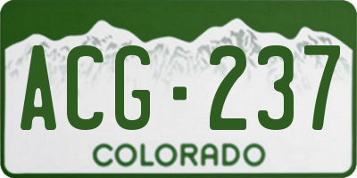 CO license plate ACG237