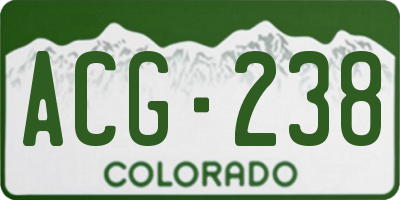 CO license plate ACG238