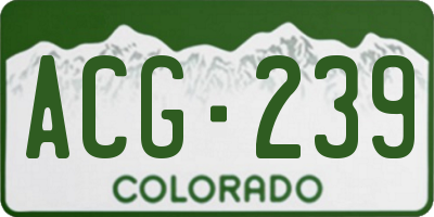 CO license plate ACG239