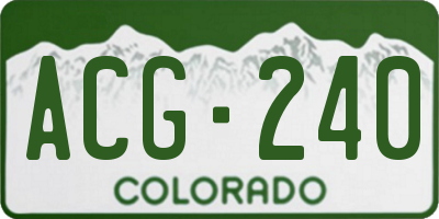 CO license plate ACG240