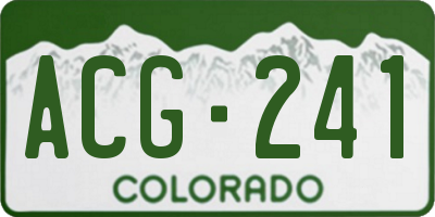 CO license plate ACG241