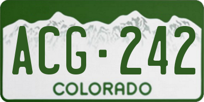 CO license plate ACG242