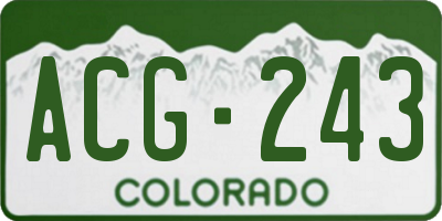 CO license plate ACG243