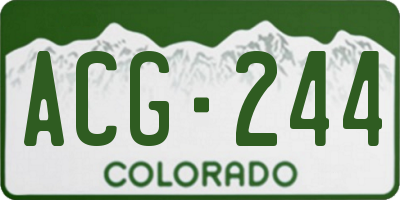 CO license plate ACG244