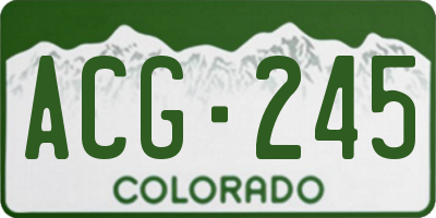 CO license plate ACG245