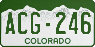 CO license plate ACG246