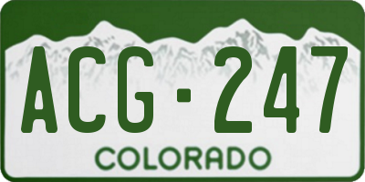 CO license plate ACG247