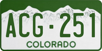 CO license plate ACG251