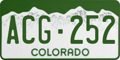CO license plate ACG252