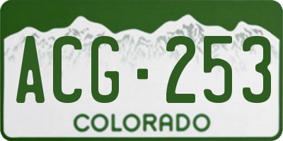CO license plate ACG253