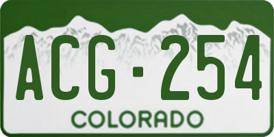 CO license plate ACG254