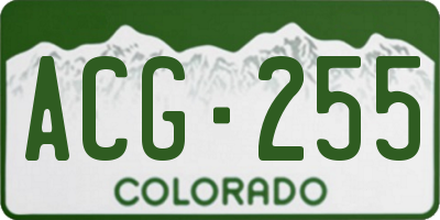 CO license plate ACG255
