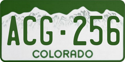 CO license plate ACG256