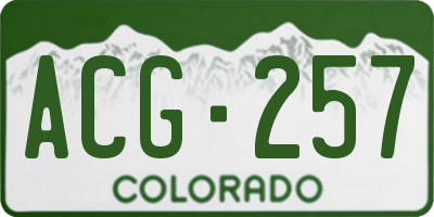 CO license plate ACG257