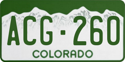 CO license plate ACG260