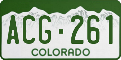 CO license plate ACG261