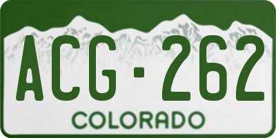 CO license plate ACG262