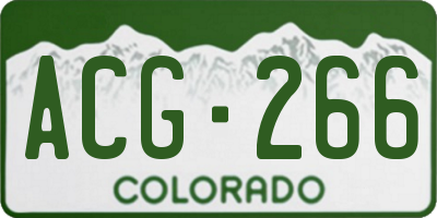 CO license plate ACG266