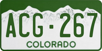 CO license plate ACG267