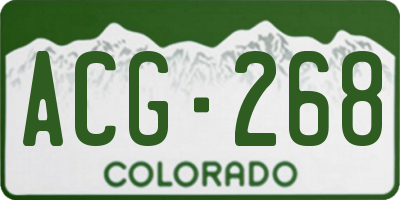 CO license plate ACG268