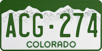CO license plate ACG274